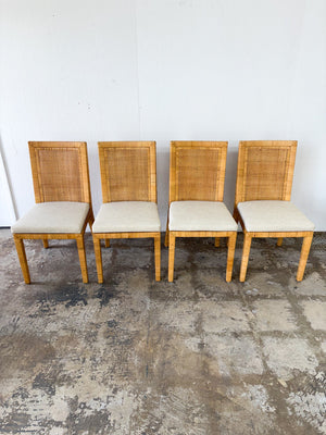 Woven Rattan Dining Chairs (x4)