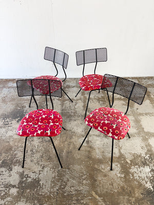 Wrought Iron Marimekko Bistro Dining Chairs (x4)