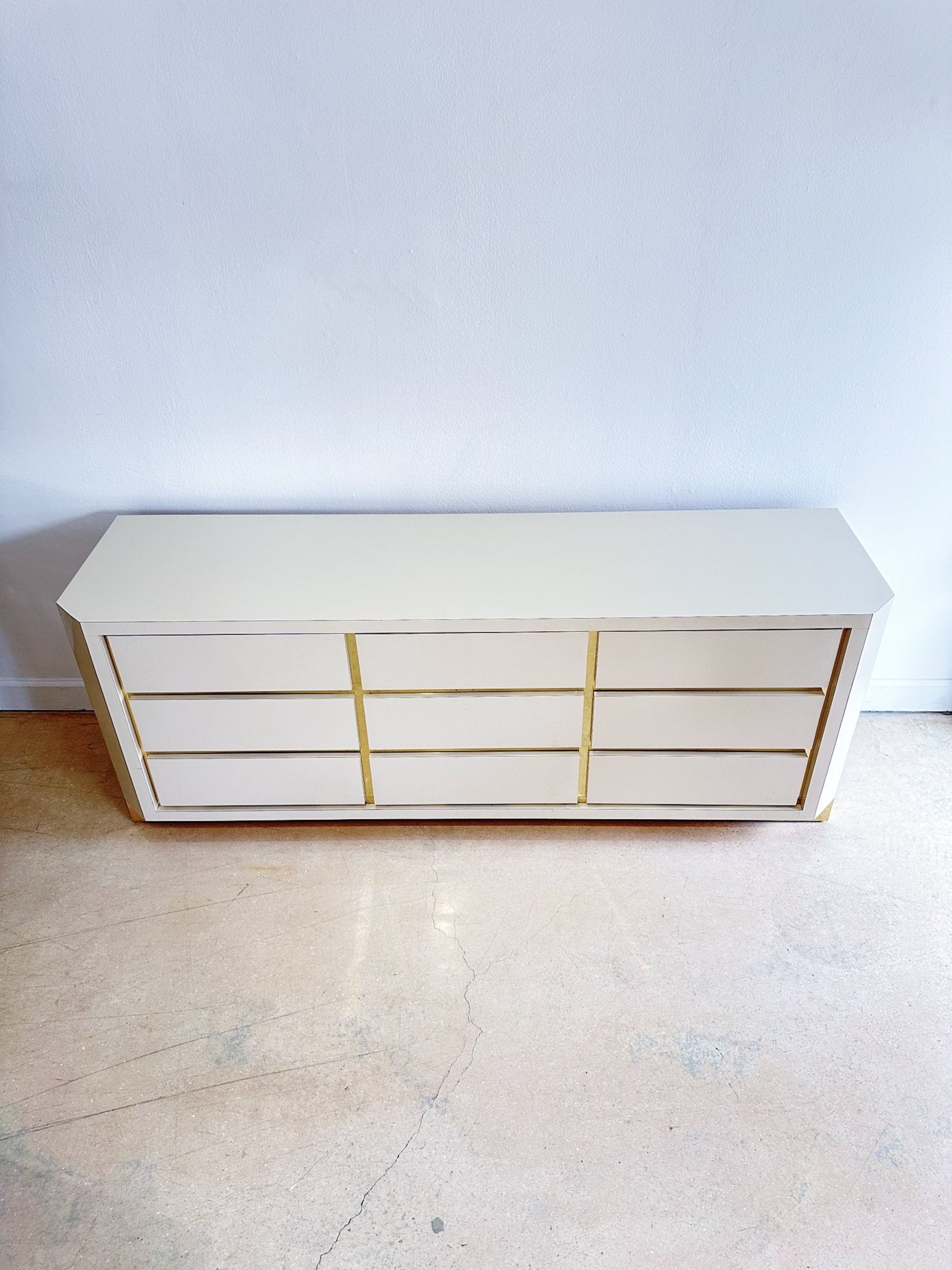 Angled White & Gold Laminate Dresser Rehaus Angled White & Gold Laminate Dresser Rehaus