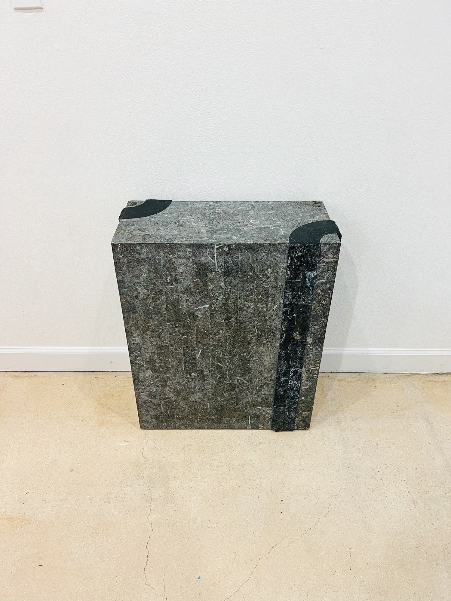 Black Tessellated Marble Pedestal - Rehaus
