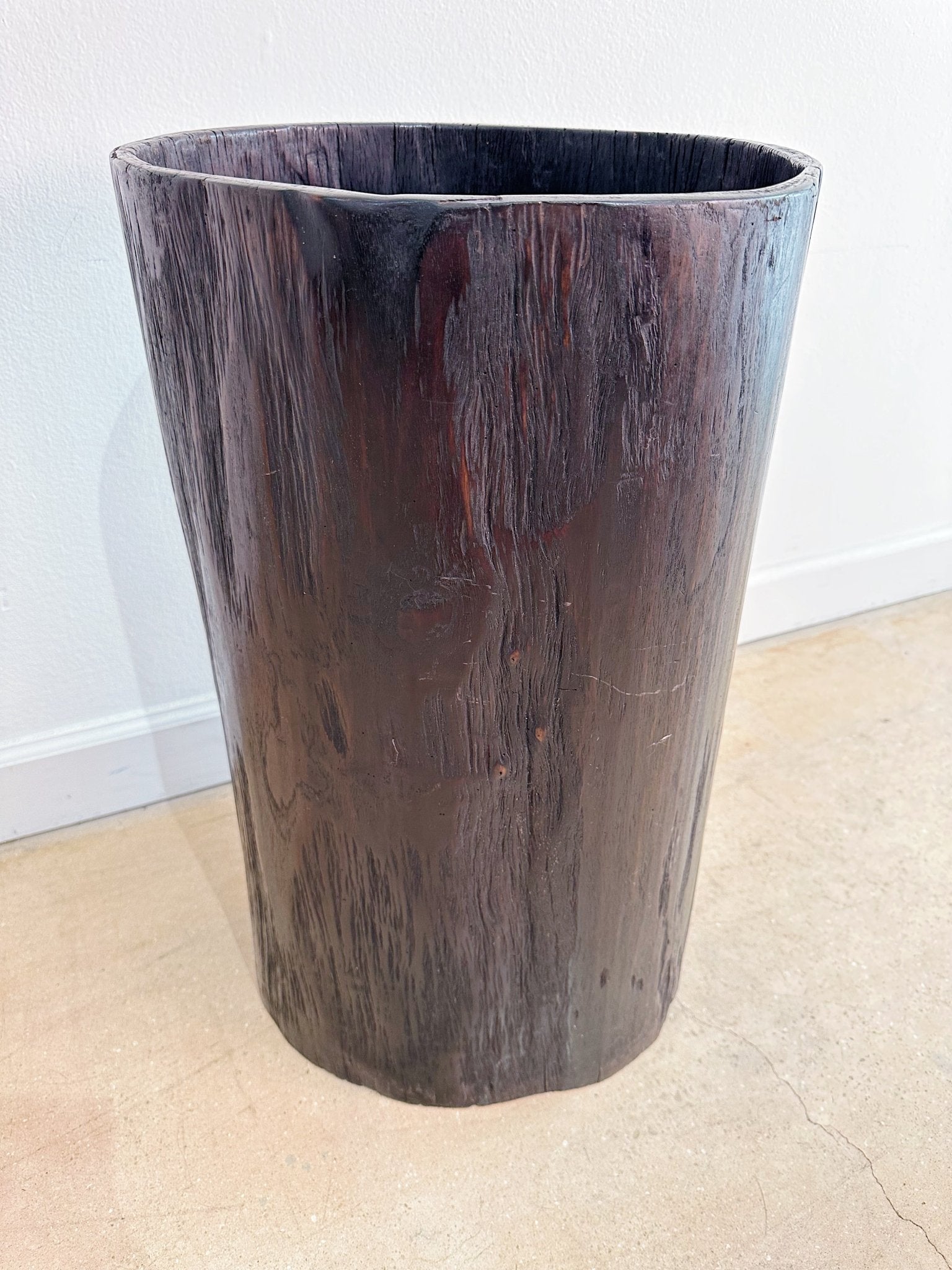 Black Wood Tree Trunk Barrel - Rehaus