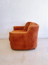 Burnt Orange Velvet Corduroy, Henredon Folio 500 Wheeled Chair - Rehaus