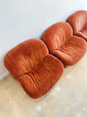 Burnt Orange Velvet Lounge Chairs (x3) - Rehaus