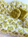 Chartreuse Velvet Flower Couch - Rehaus