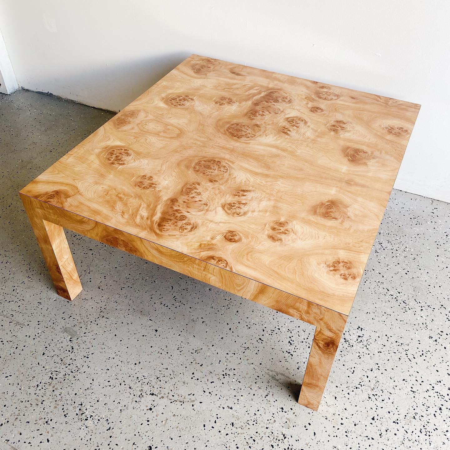 Checkered Burl Wood Laminate Coffee Table - Rehaus