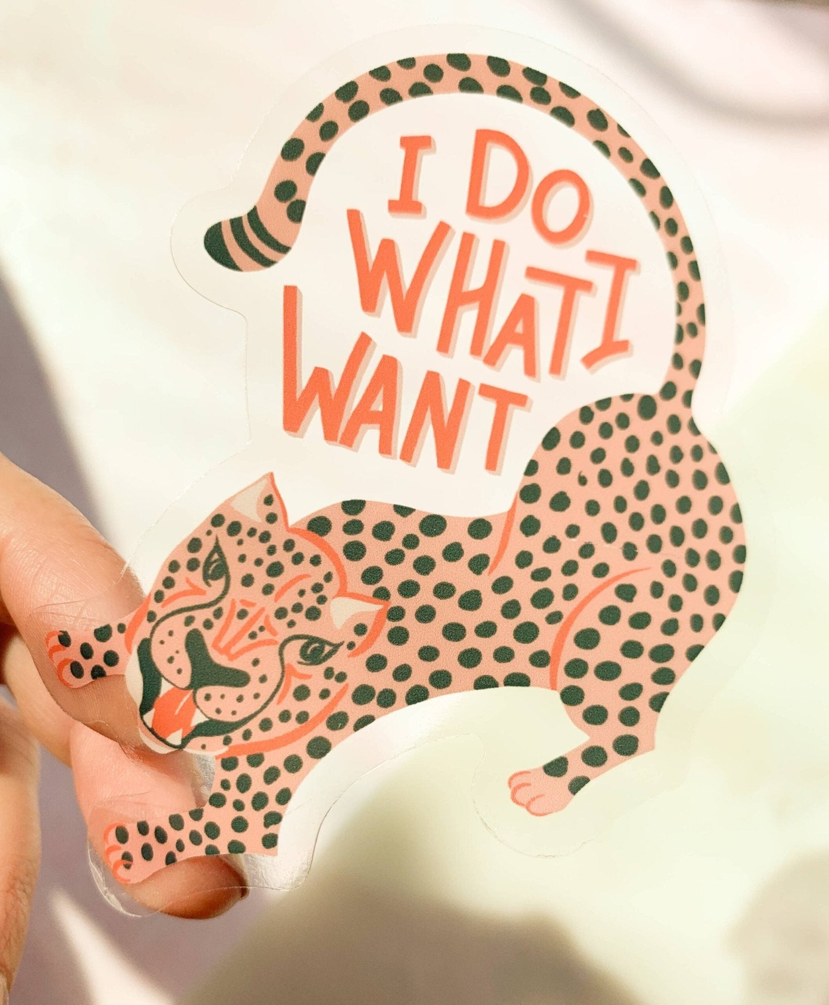 Cheetah "I Do What I Want" Transparent Sticker - Rehaus