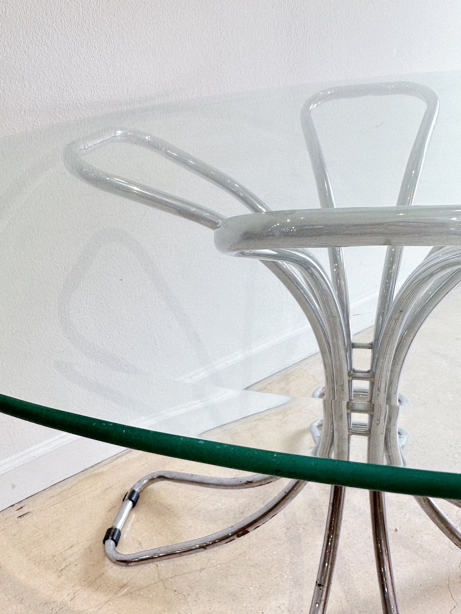 Chrome Flower + Glass Dining Table - Rehaus