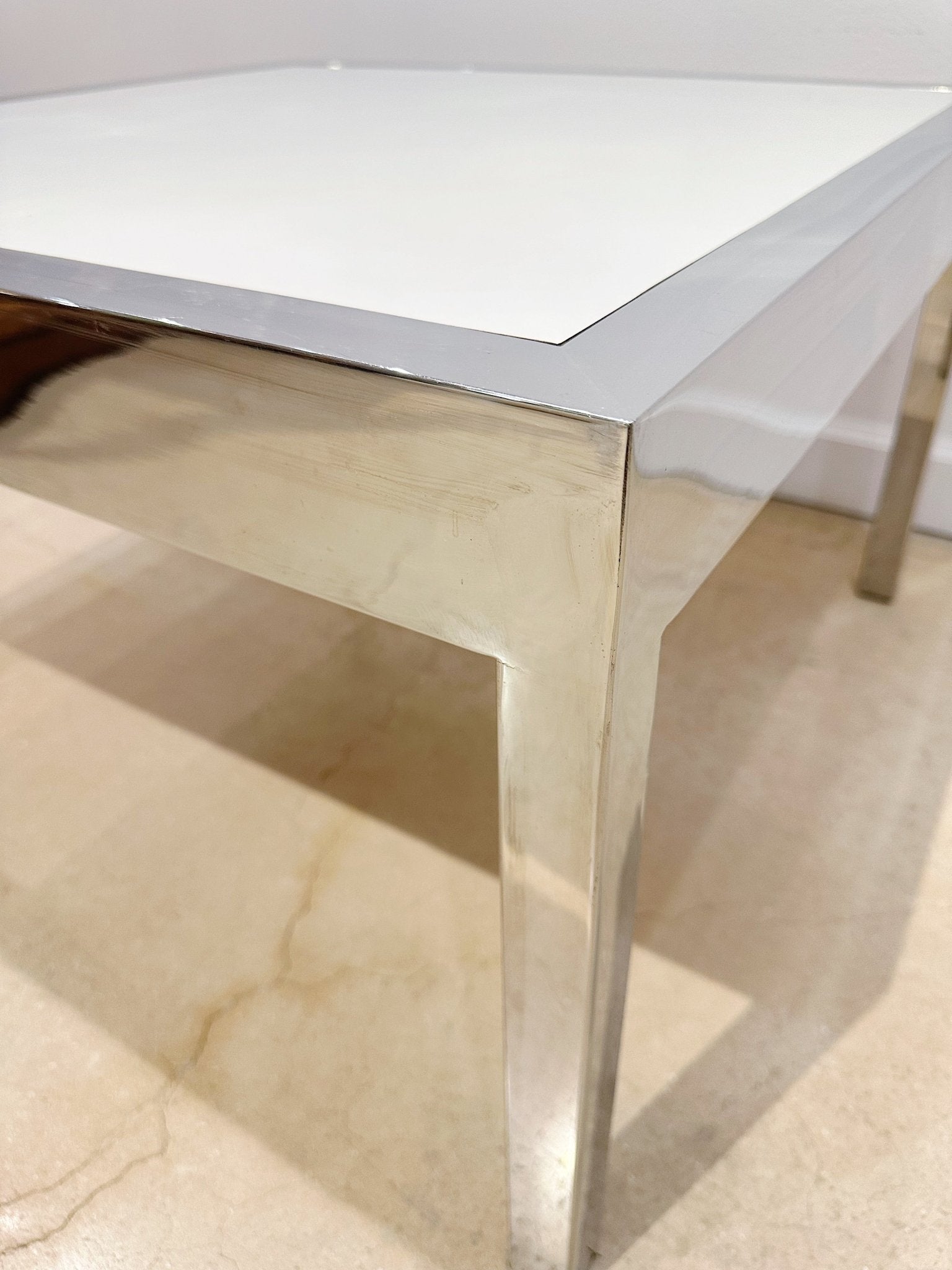 Chrome & White Coffee Table - Rehaus