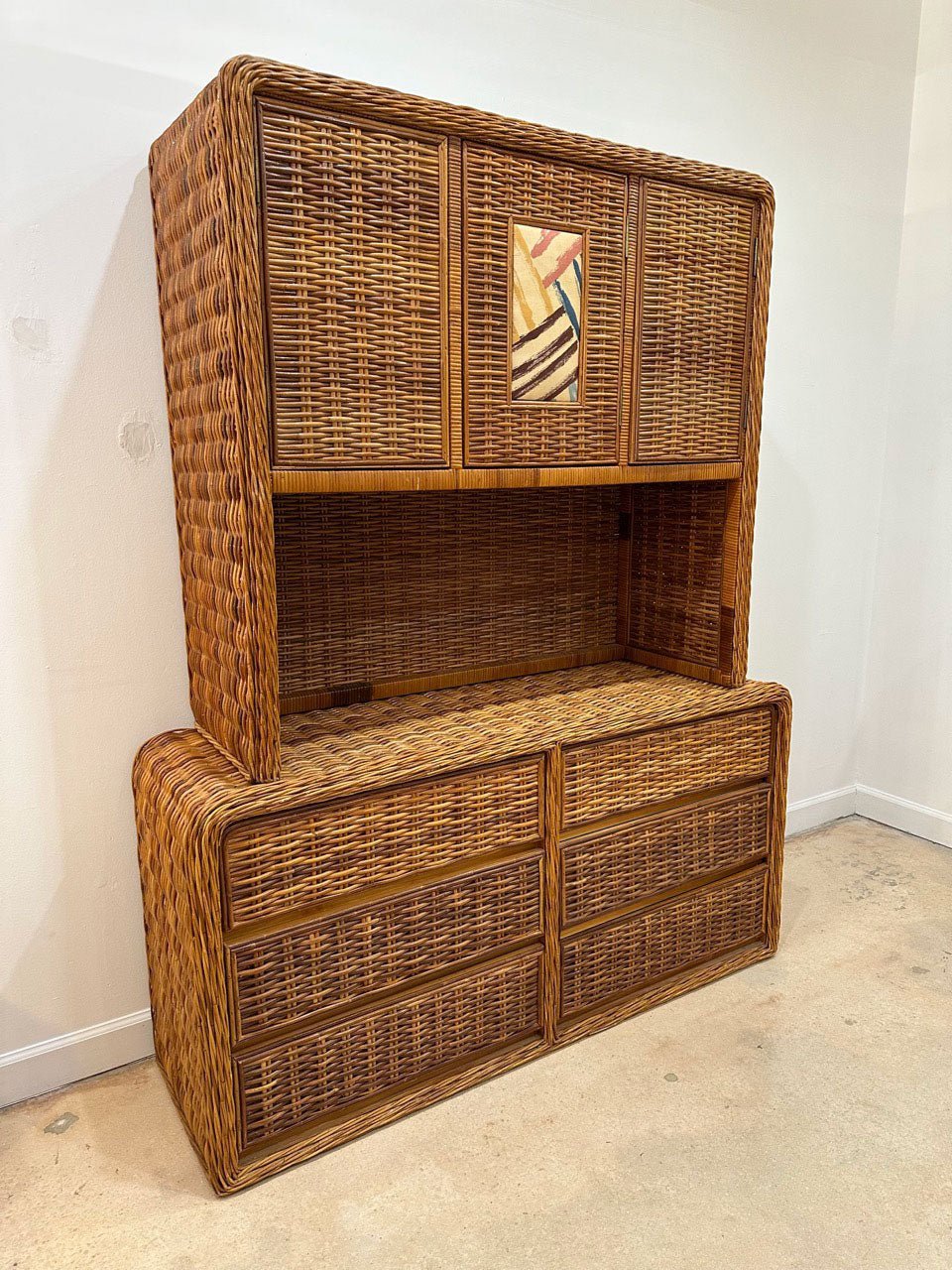 Chunky Bamboo Reed Dresser Lowboy & Hutch – Rehaus