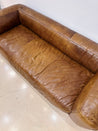 Chunky Brown Leather Sofa - Rehaus