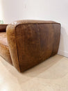 Chunky Brown Leather Sofa - Rehaus