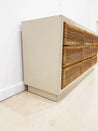 Creme Laminate Dresser with Wicker Drawer Fronts - Rehaus