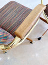 Dark Rainbow & Brass Danish Modern Desk Chair - Rehaus