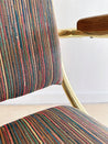 Dark Rainbow & Brass Danish Modern Desk Chair - Rehaus