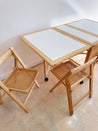 Folding Table & Cane Chair Hideaway Dining Set - Rehaus