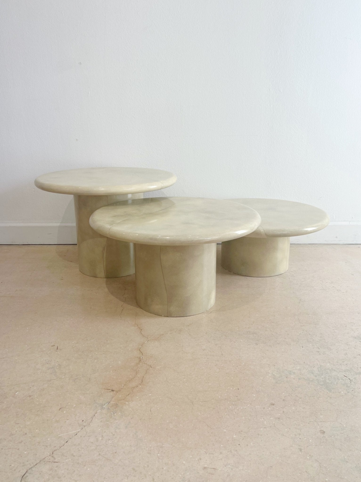 Goatskin Laminate Mushroom Nesting Tables - Rehaus
