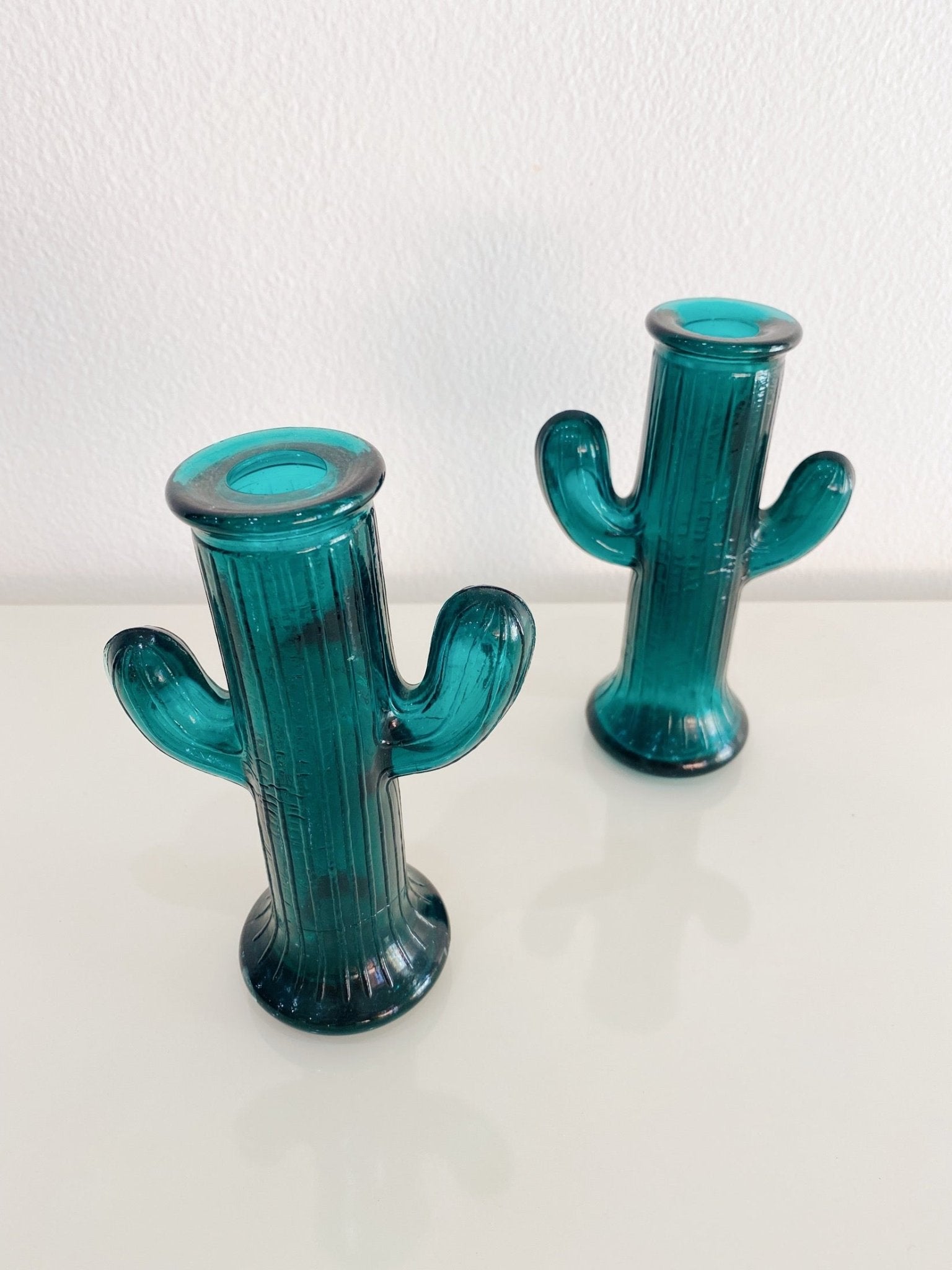 Green Glass Cactus Vase - Rehaus
