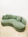 Green Velvet Curved Kidney Sofa - Rehaus