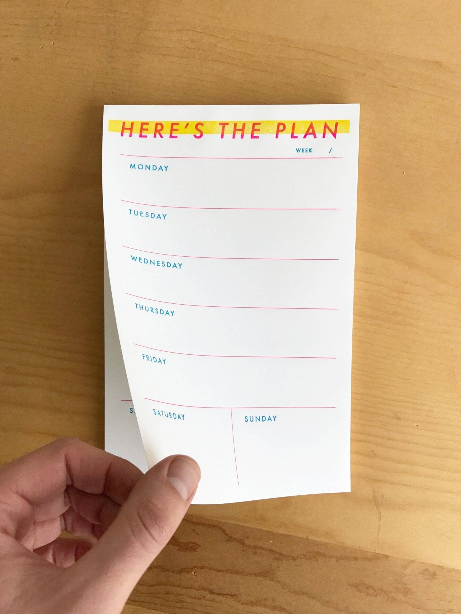 Here's The Plan Weekly Notepad - Rehaus