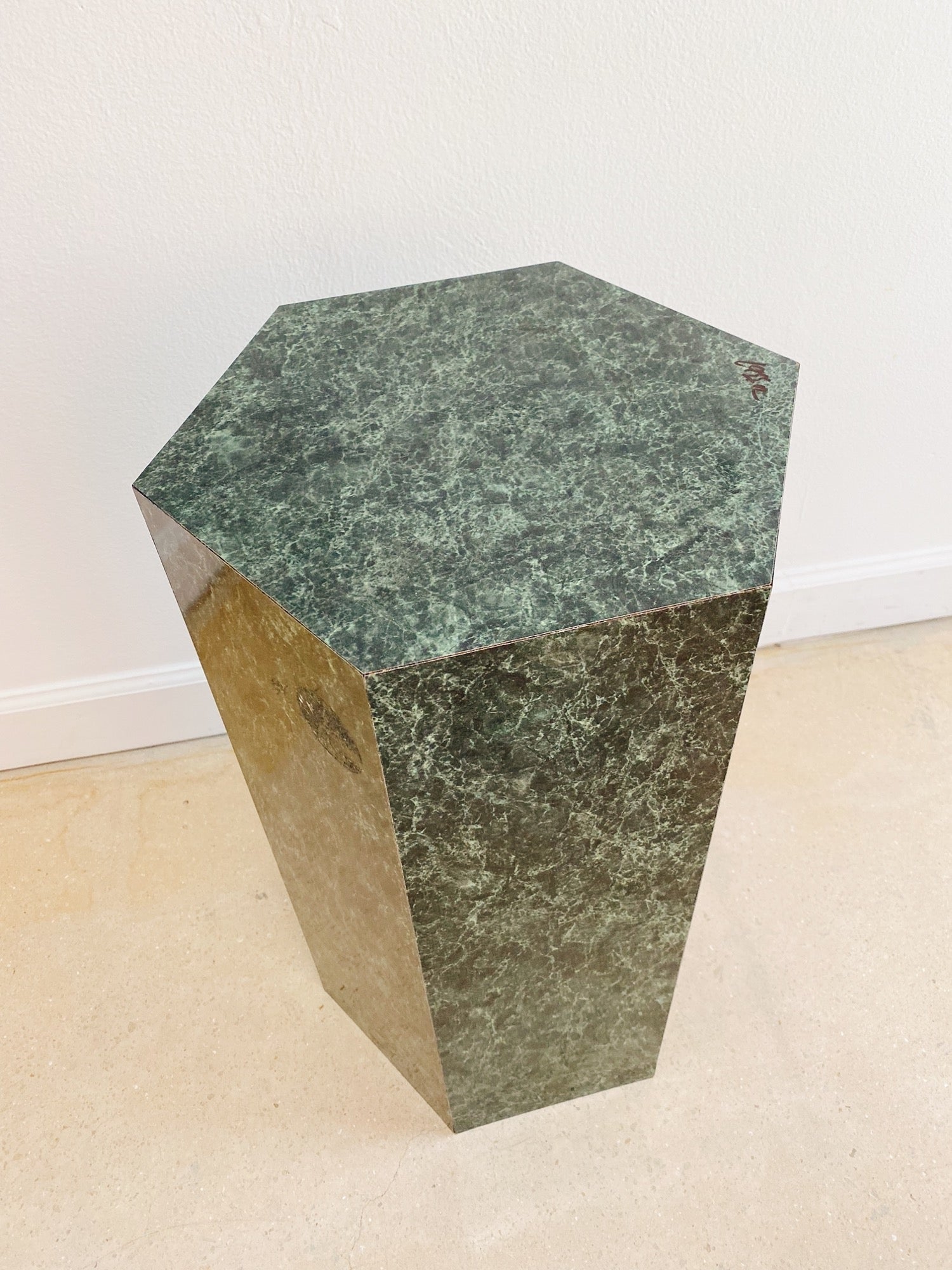 Hexagon Laminate Marble Pedestal - Rehaus
