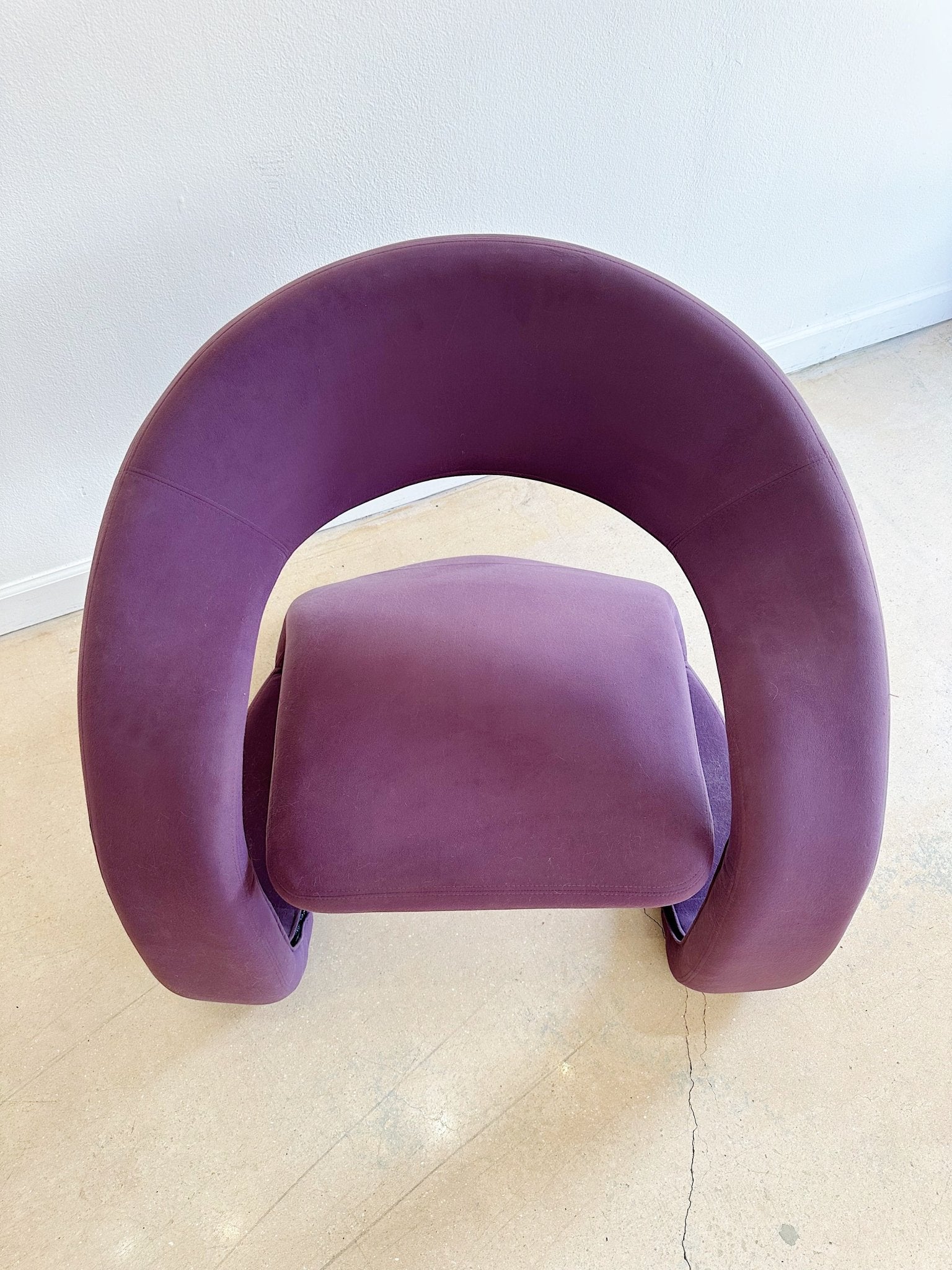Jaymar Tongue Chair, Purple Suede - Rehaus
