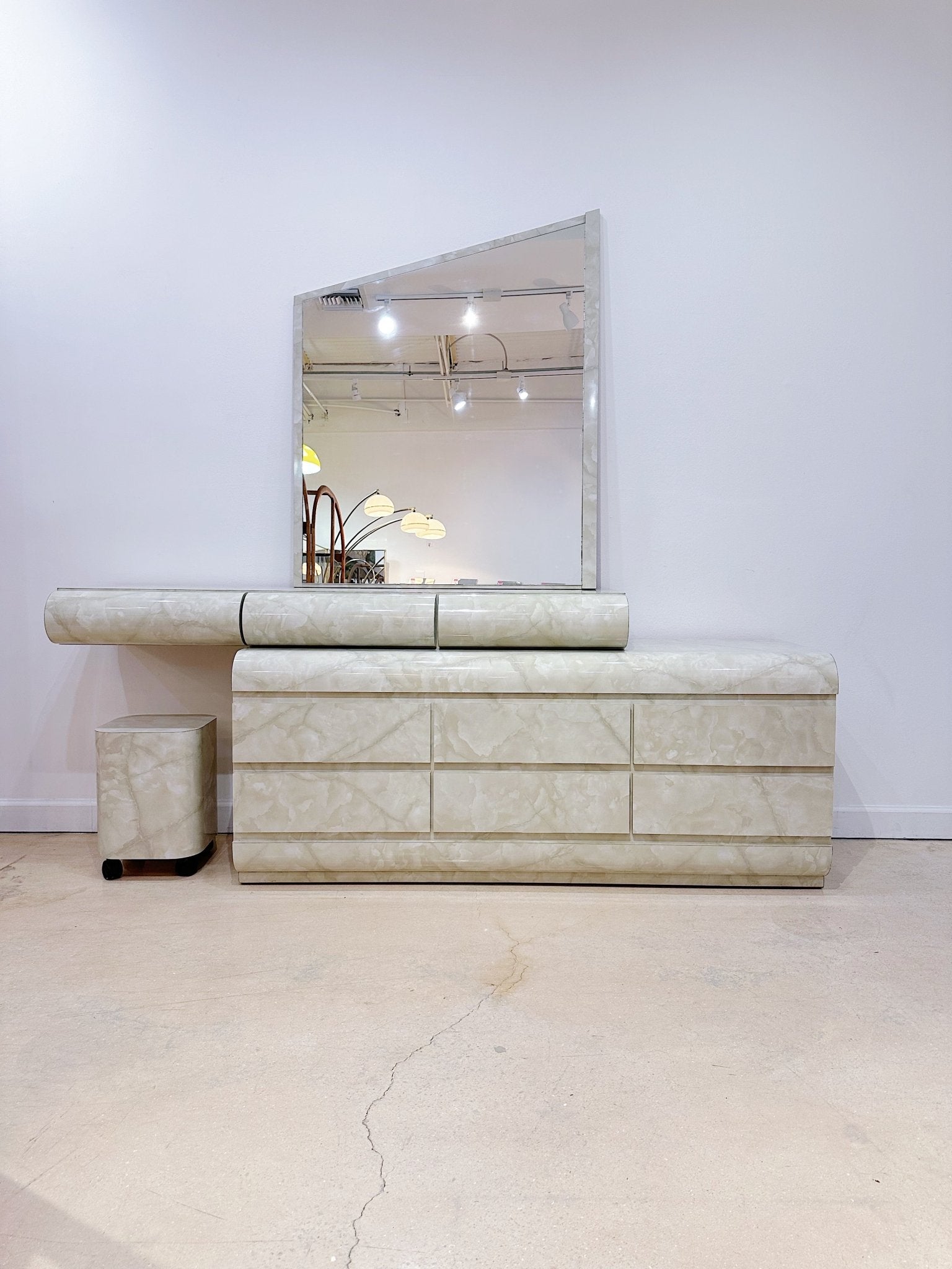 Marbled Laminate Dresser / Vanity - Rehaus