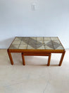 MCM Danish Teak & Tile Coffee Table Set - Rehaus