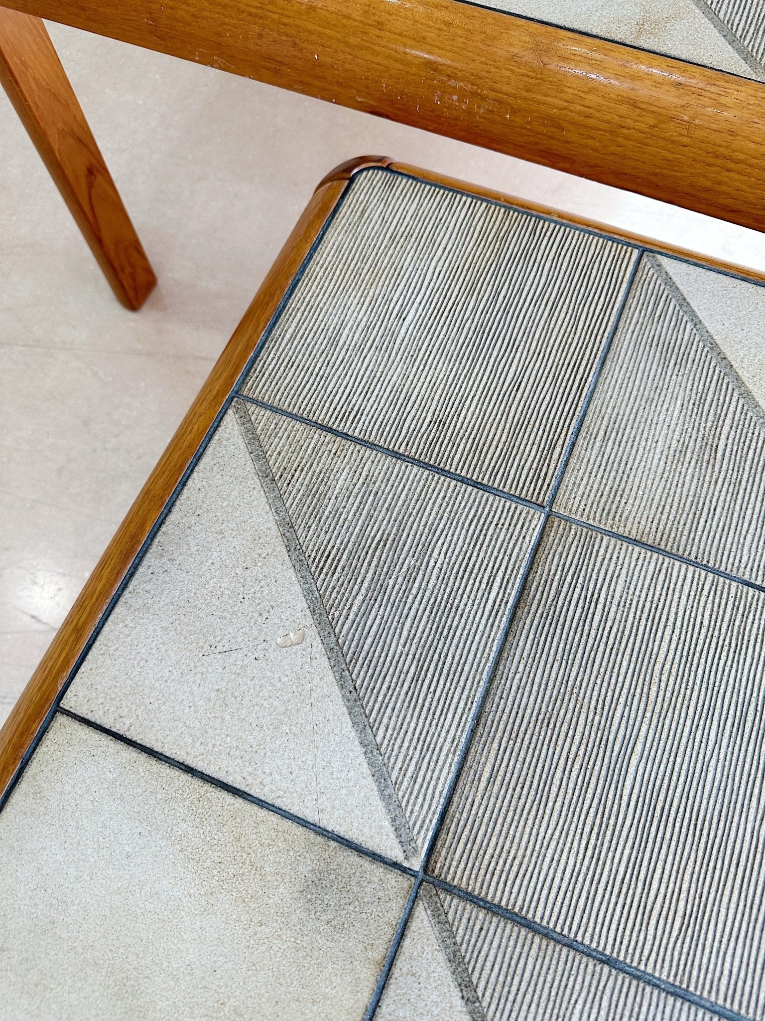 MCM Danish Teak & Tile Coffee Table Set - Rehaus