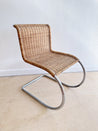 Mies Van Der Rohe Rattan & Chrome Cantilever Chair - Rehaus