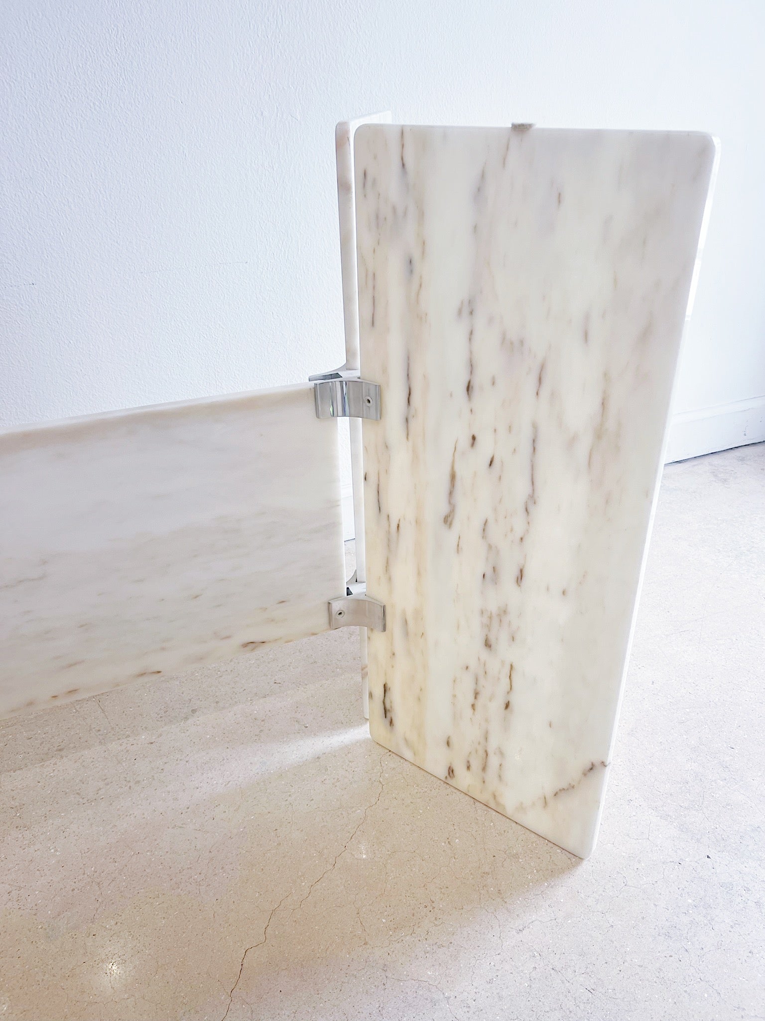 Natural White Marble Dining Table Base - Rehaus