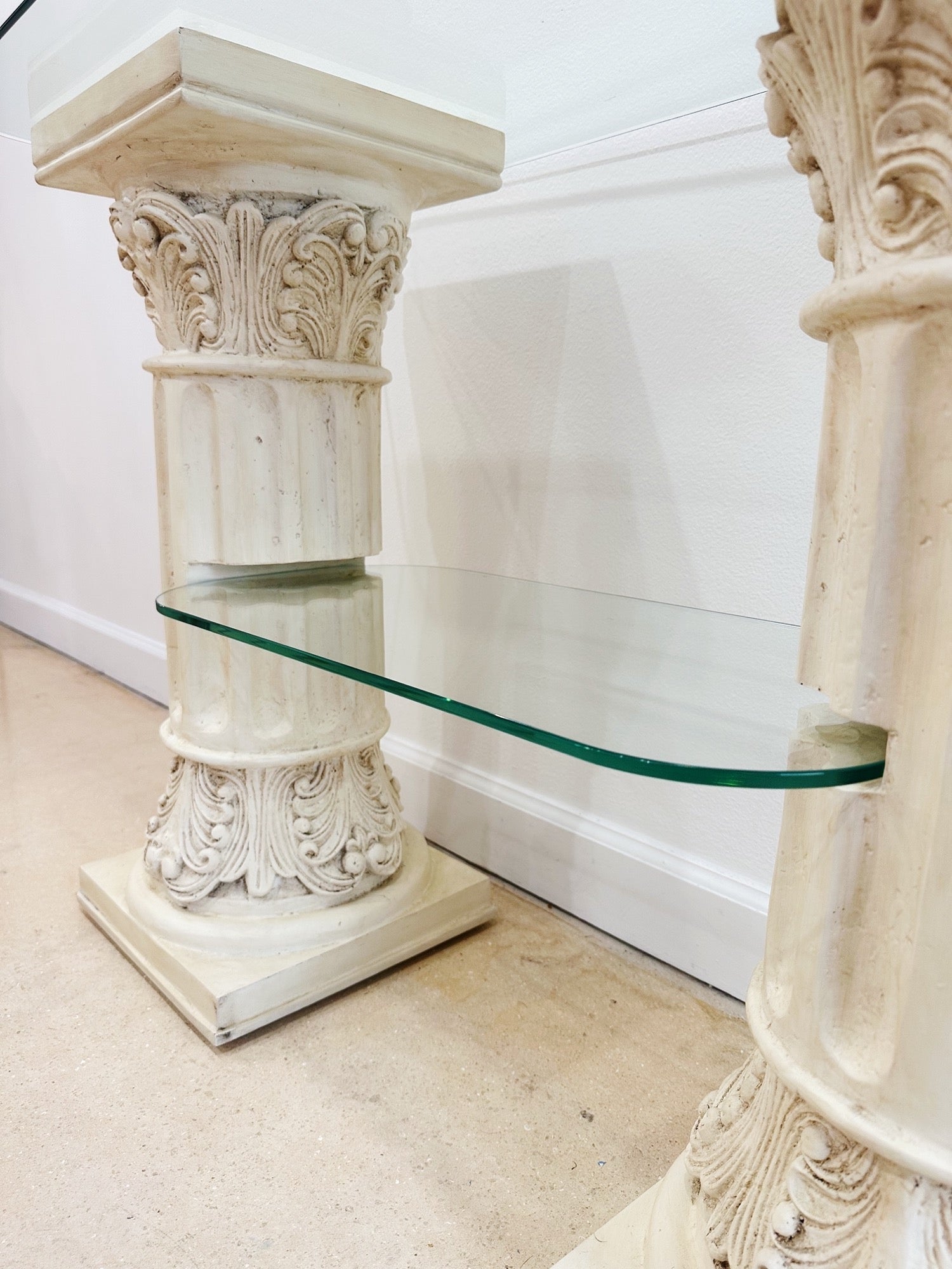 Neoclassic Plaster Column Entry Console - Rehaus