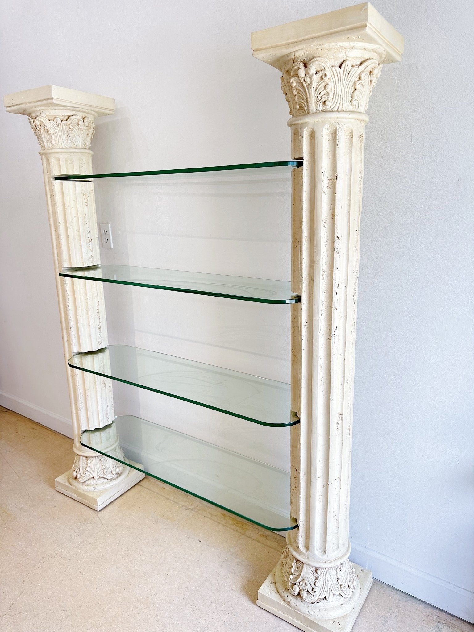 Neoclassic Plaster Column & Glass Shelf – Rehaus