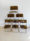 Olive + Chrome Cantilever Dining Chairs (x6) - Rehaus