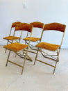 Orange Velvet Folding Chairs (x4) - Rehaus