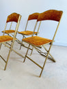 Orange Velvet Folding Chairs (x4) - Rehaus