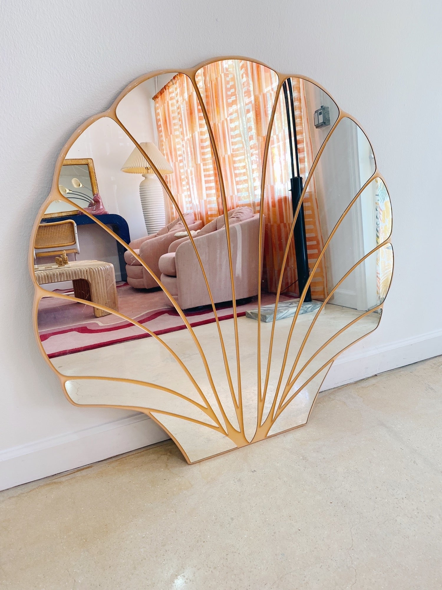 Peachy Pink Seashell Mirror - Rehaus