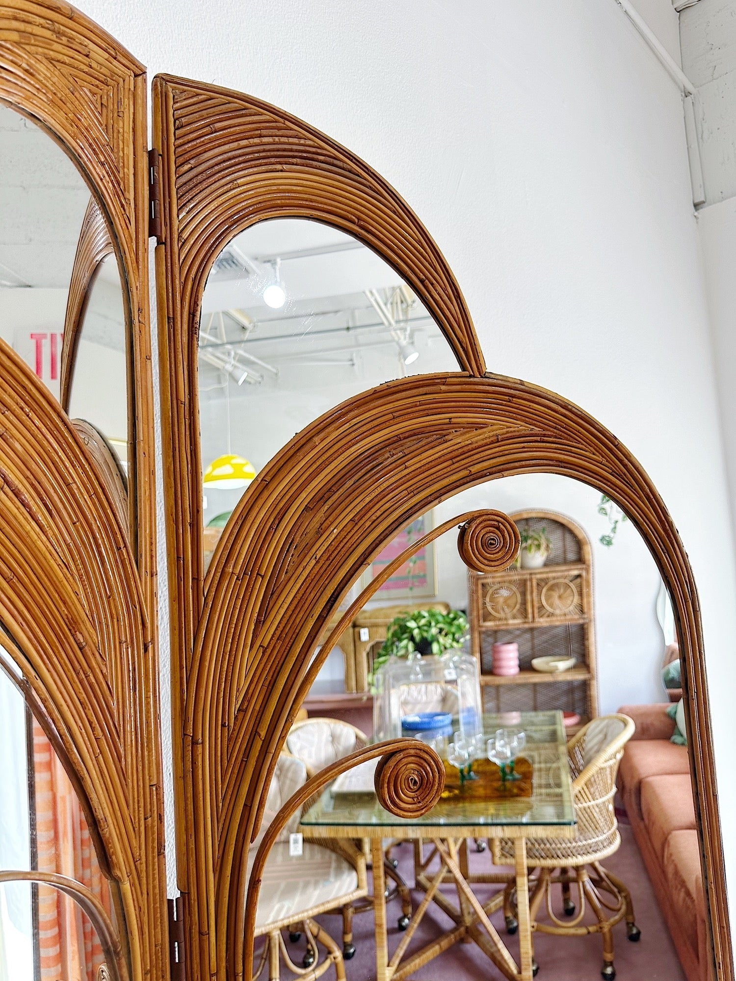 Pencil Reed Palm Tree Folding Mirror - Rehaus
