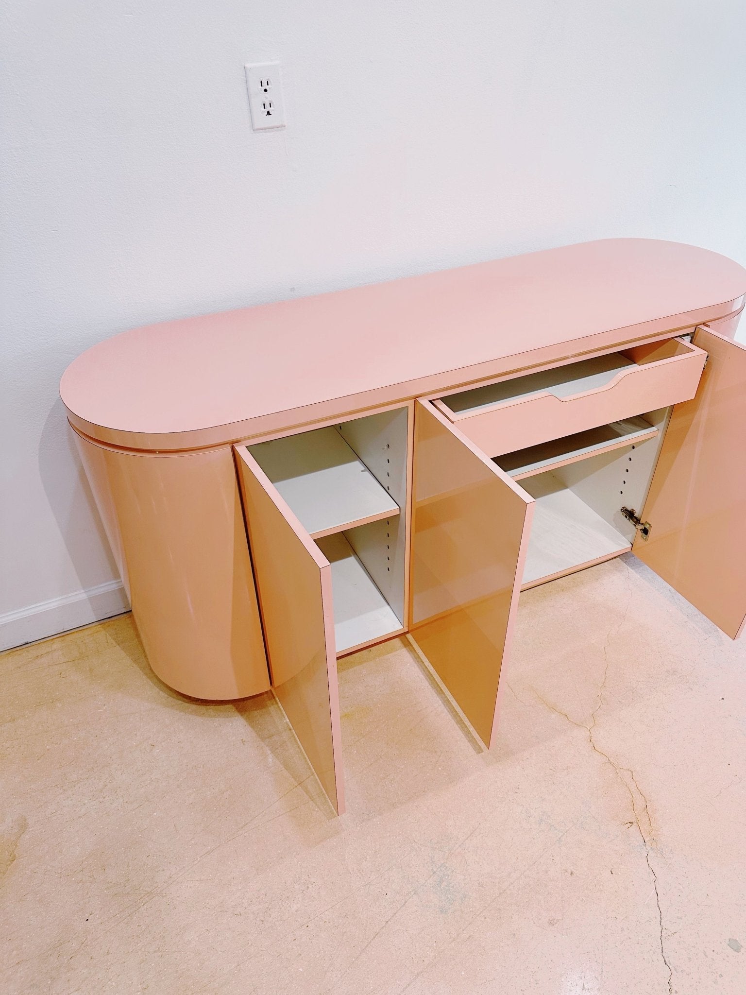 Pink Laminate Oval Cabinet - Small - Rehaus