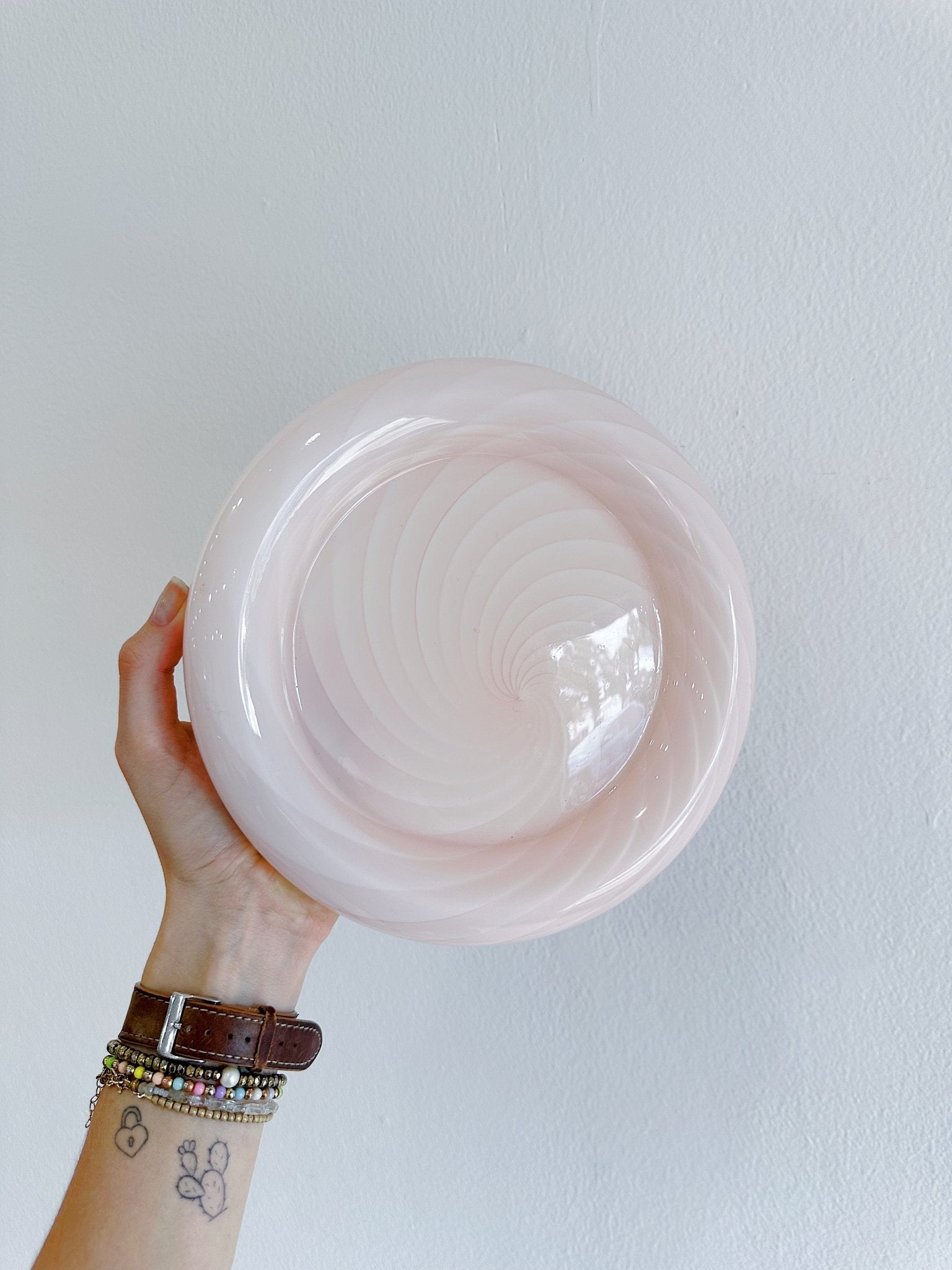 Pink Swirl Glass Dish, Murano-style - Rehaus