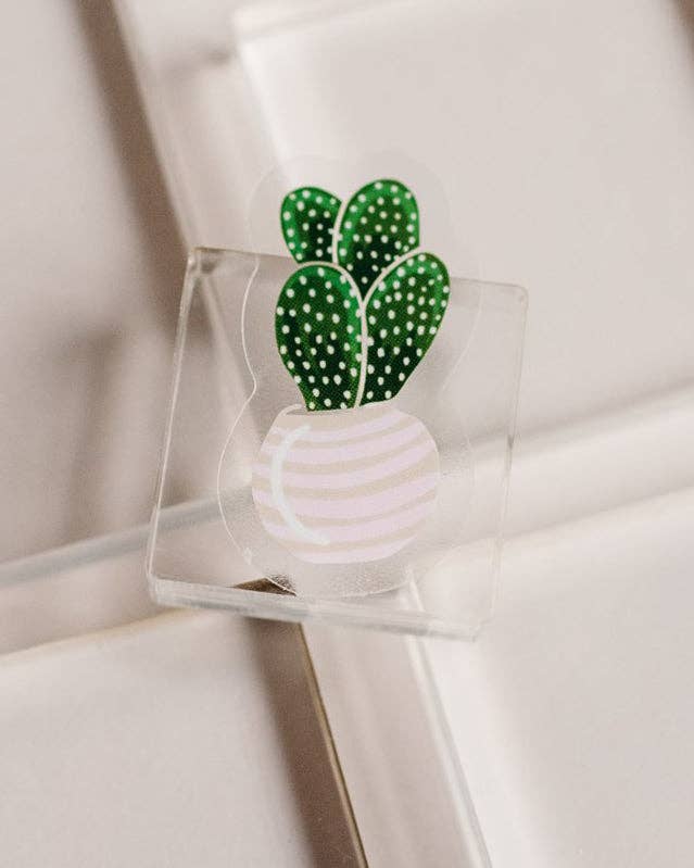 Planted Cactus Transparent Sticker - Rehaus