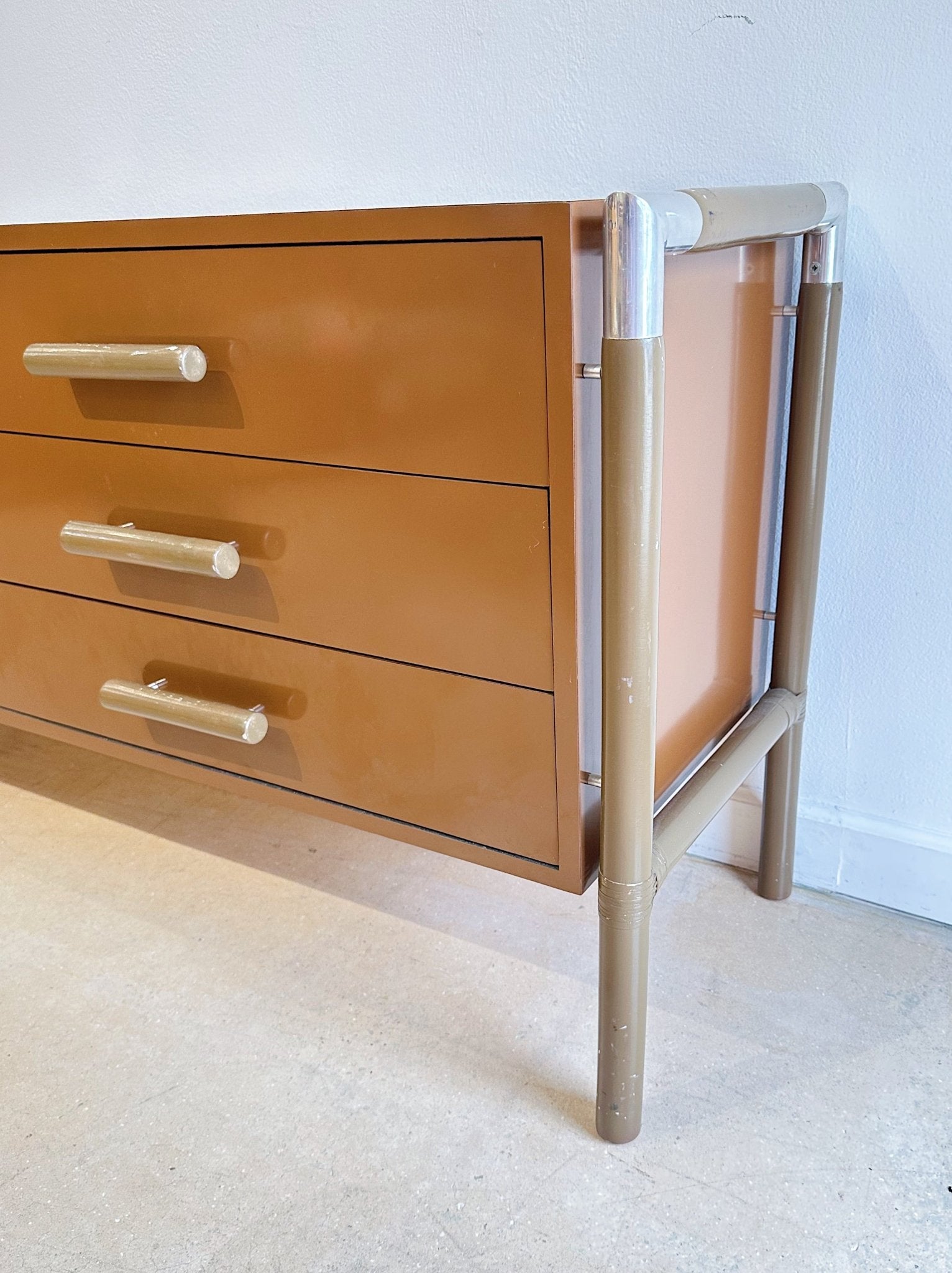 Postmodern Brown Laminate Lowboy Dresser Rehaus Postmodern Brown Laminate Lowboy Dresser Rehaus