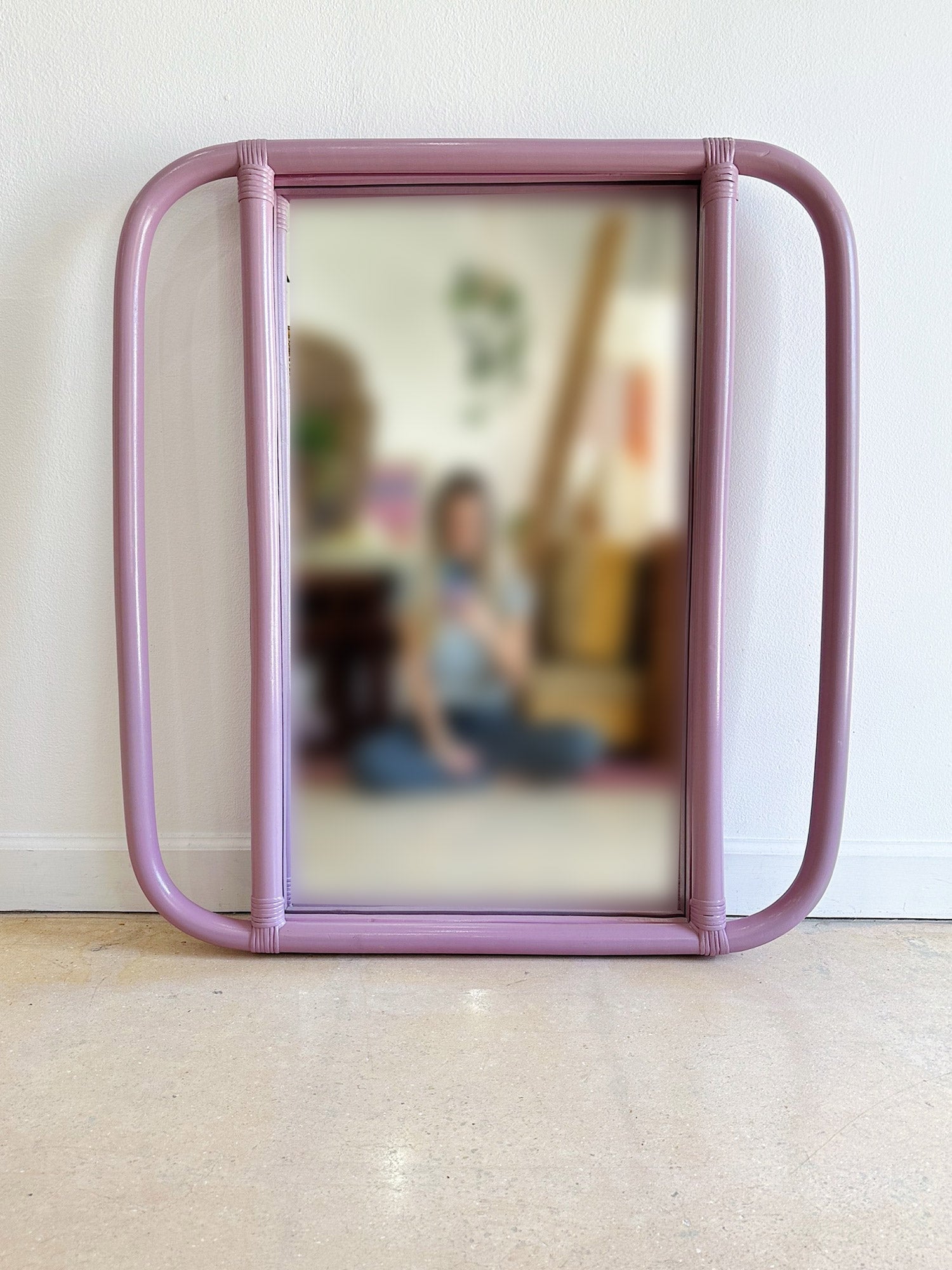 Purple Rattan Mirror - Rehaus