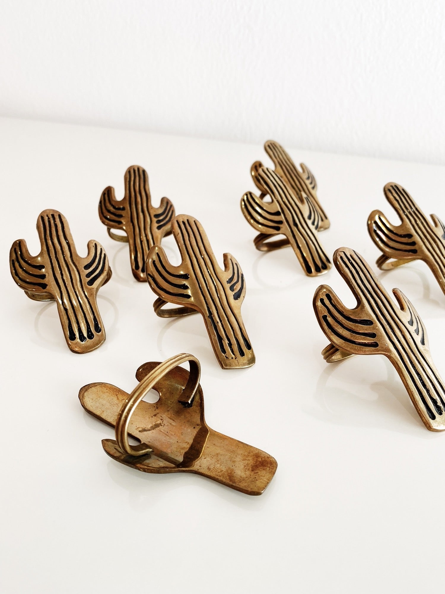 Saguaro Cactus Metal Napkin Rings (Set of 8) - Rehaus