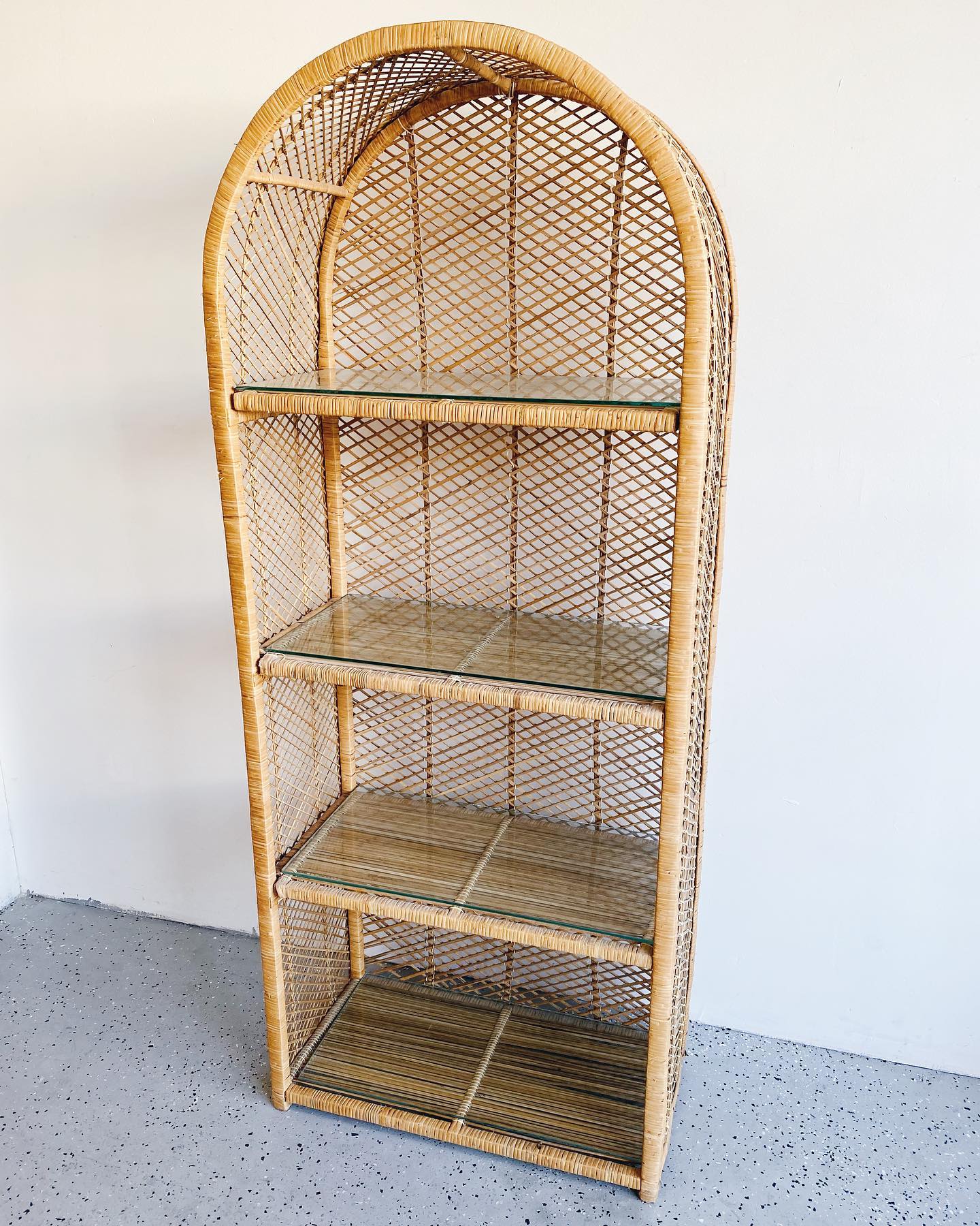 Rattan deals tall shelf