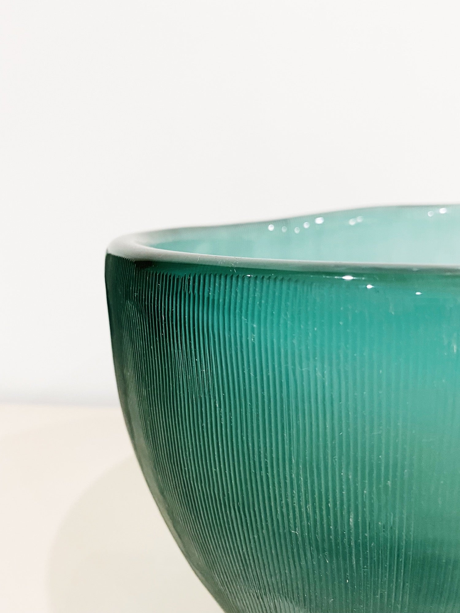 Thick Teal Glass Fruit Bowl - Rehaus