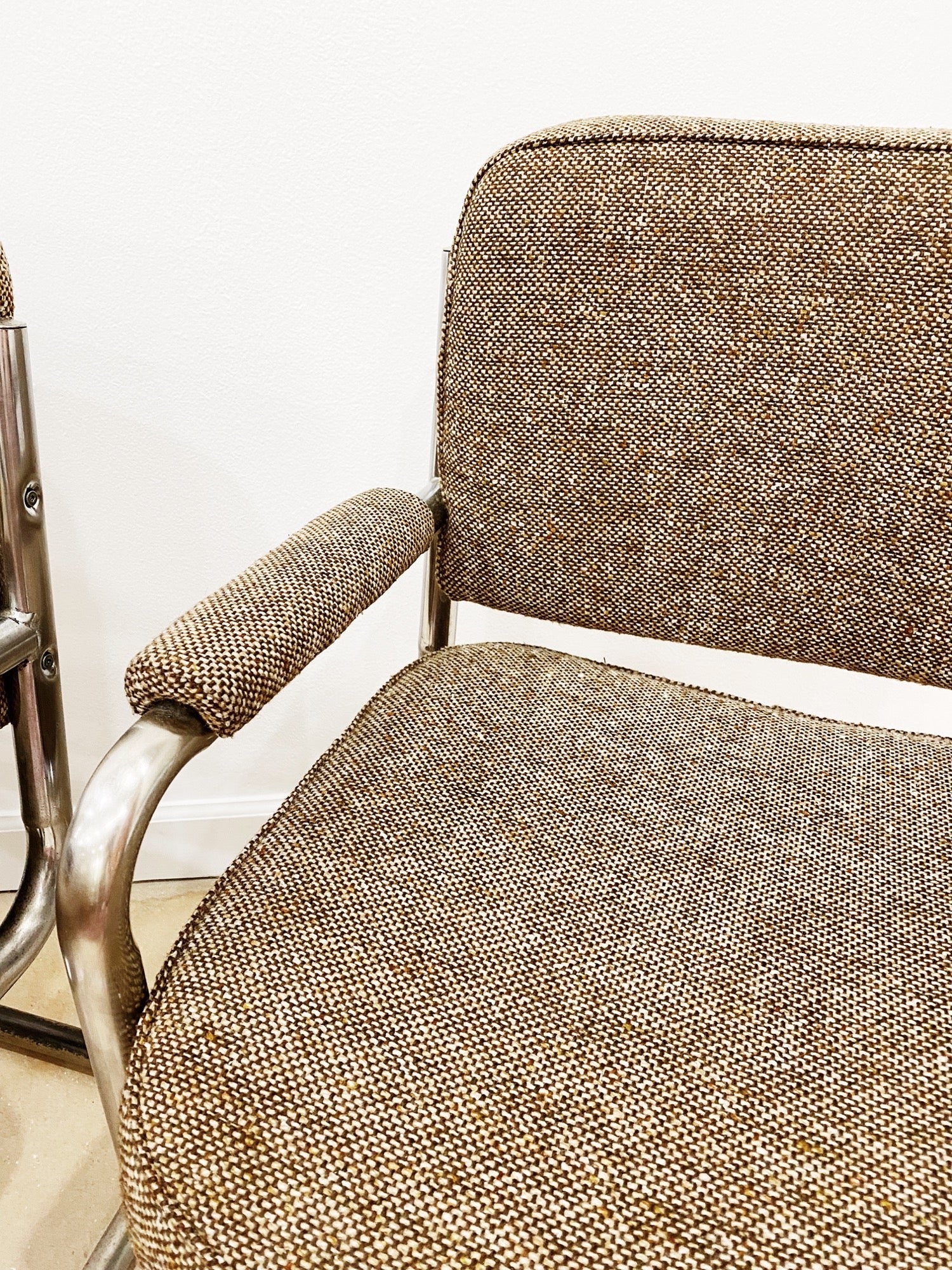 Tweed Cantilever Arm Chairs - Rehaus