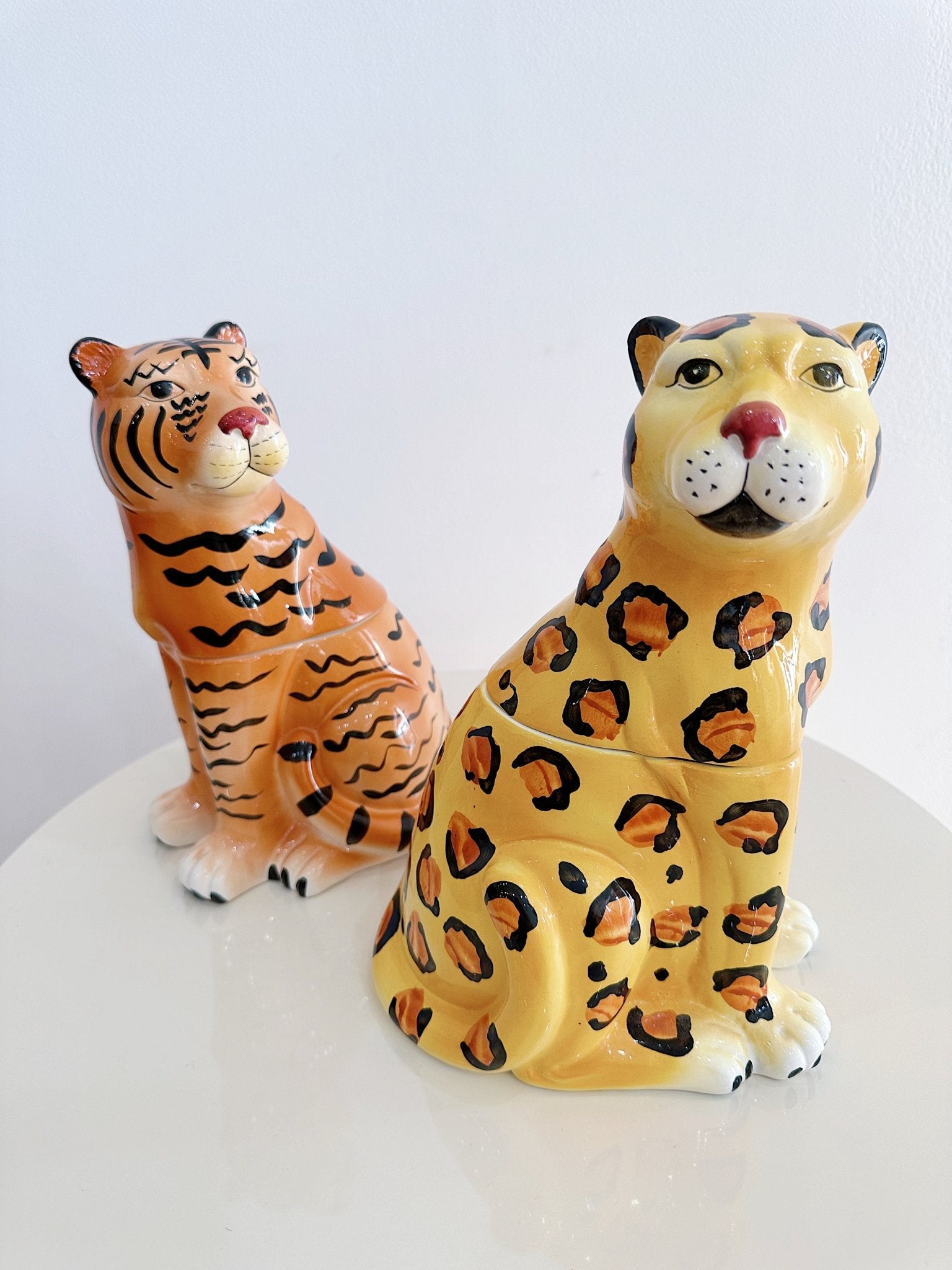 Vintage Tiger + Leopard Cookie Jars - Rehaus
