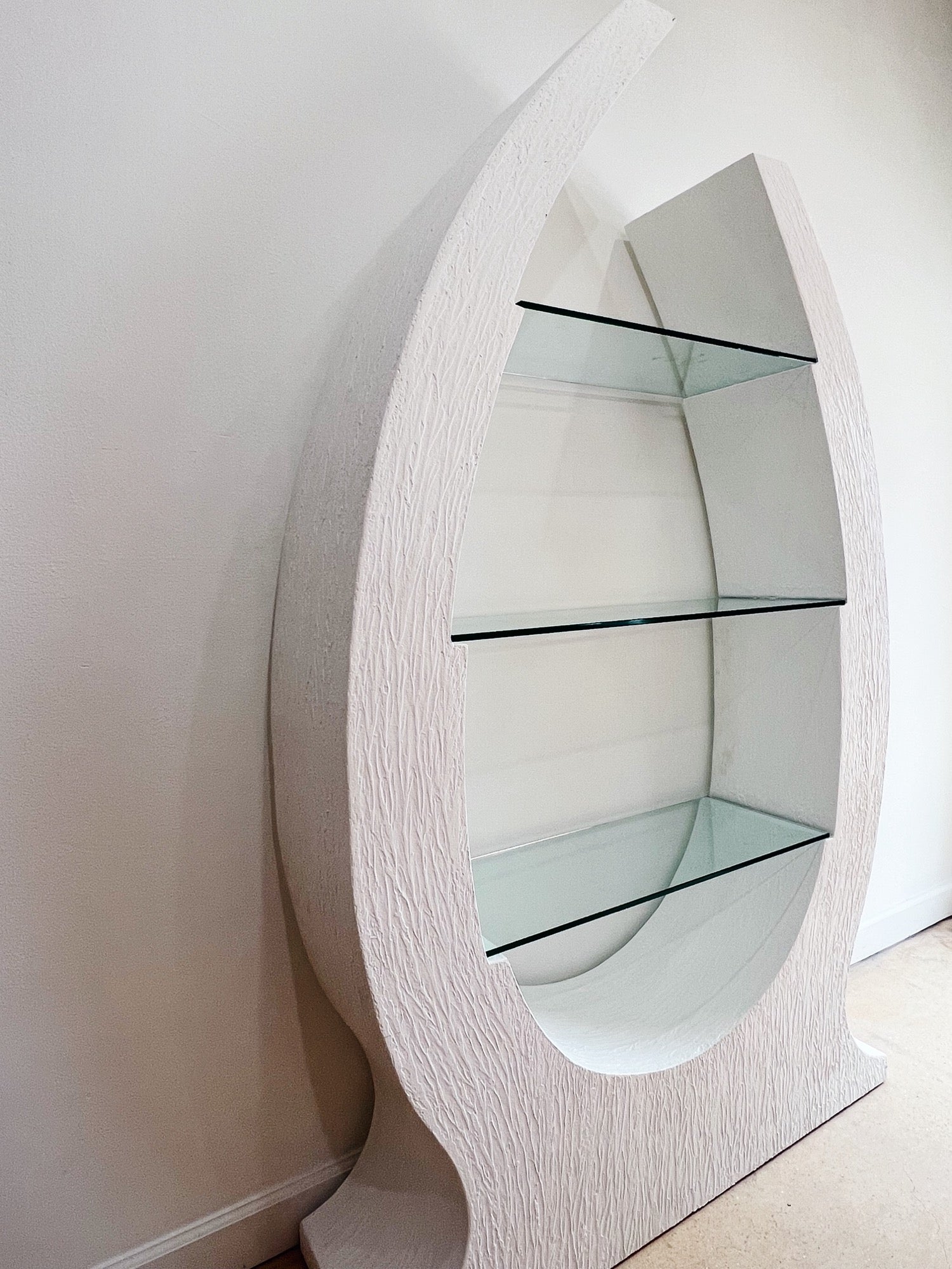 White Plaster Sculptural Shelf - Rehaus