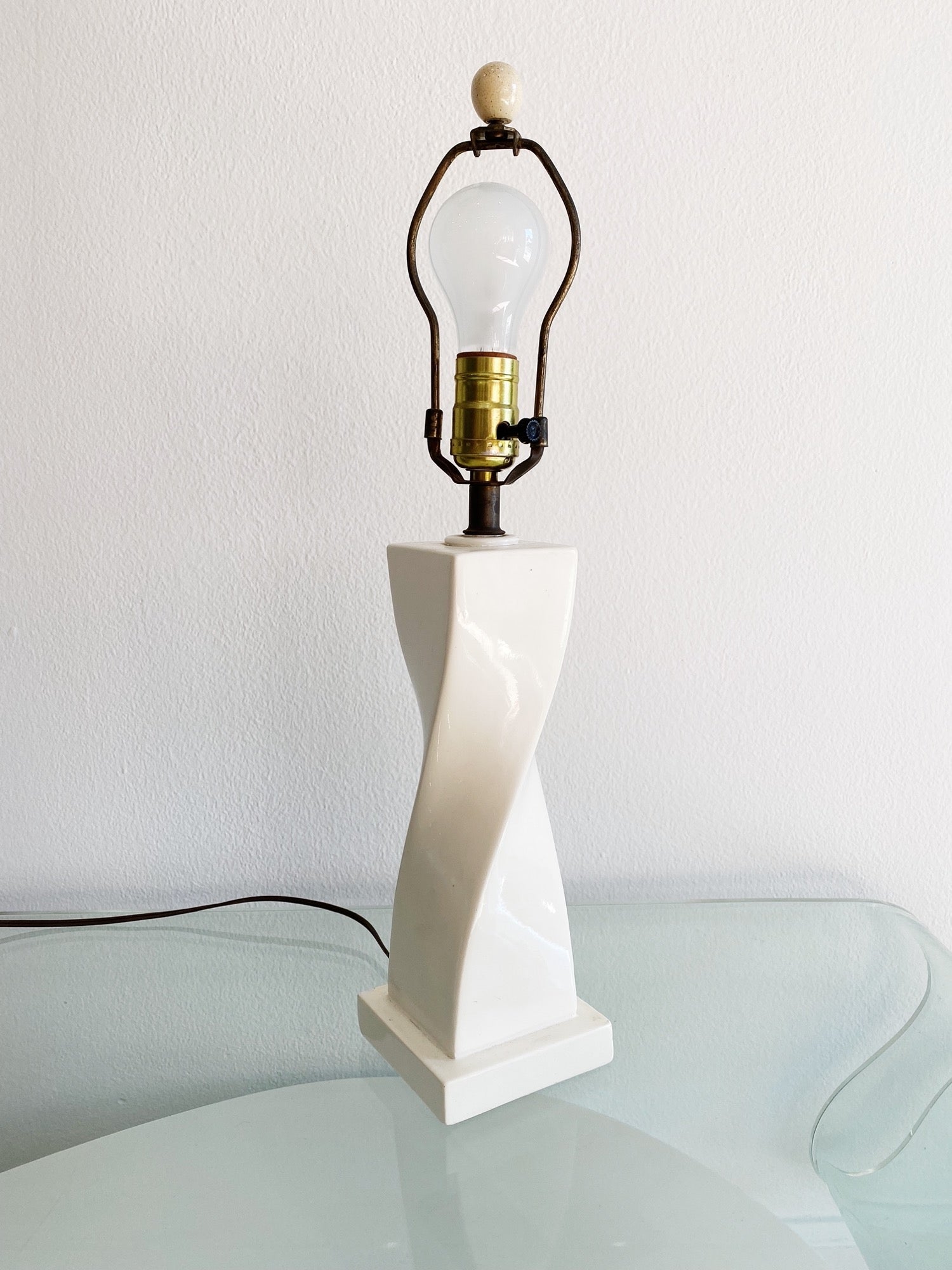 White Twisted Table Lamp - Rehaus