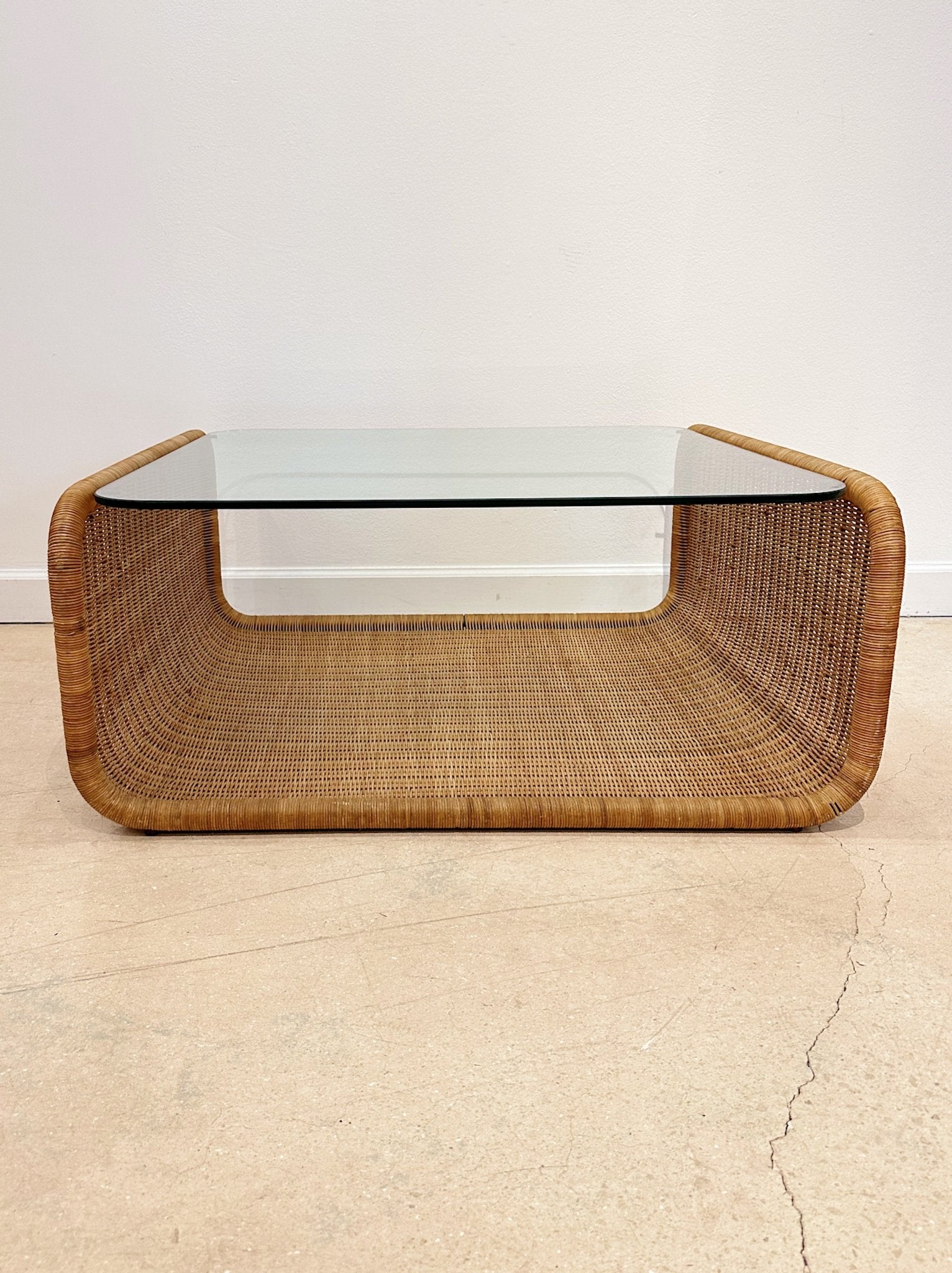 Wicker & Glass U Coffee Table - Rehaus